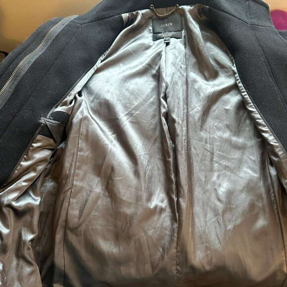 J. Crew Womens Wool Stadium Cloth Cocoon Coat Size 0 Black Capsule Minimalist - Picture 6 of 8